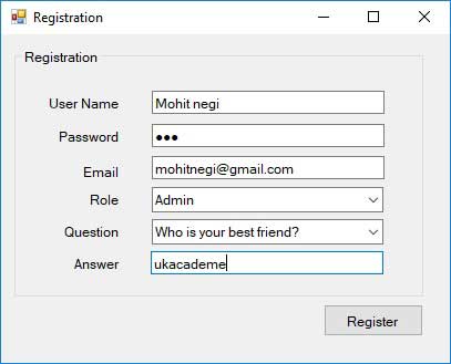 Advance Login System-Registration Filling