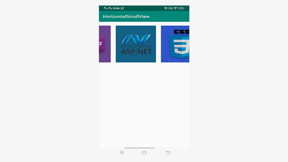 Android GUI Android HorizontalScrollView 