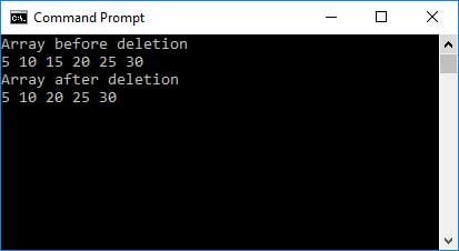 Delete Element In Array Output