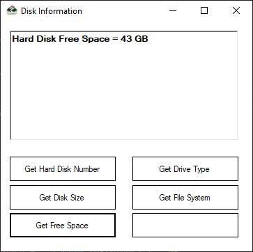 Get Free Space of Hard Disk in c#
