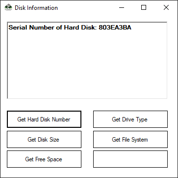 Get Hard Disk Serial Number in c#